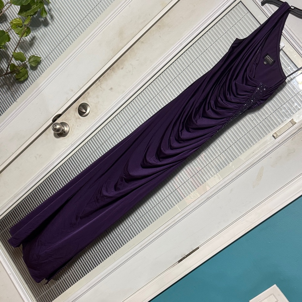 Adrianna Papell Deep Purple Maxi Dress